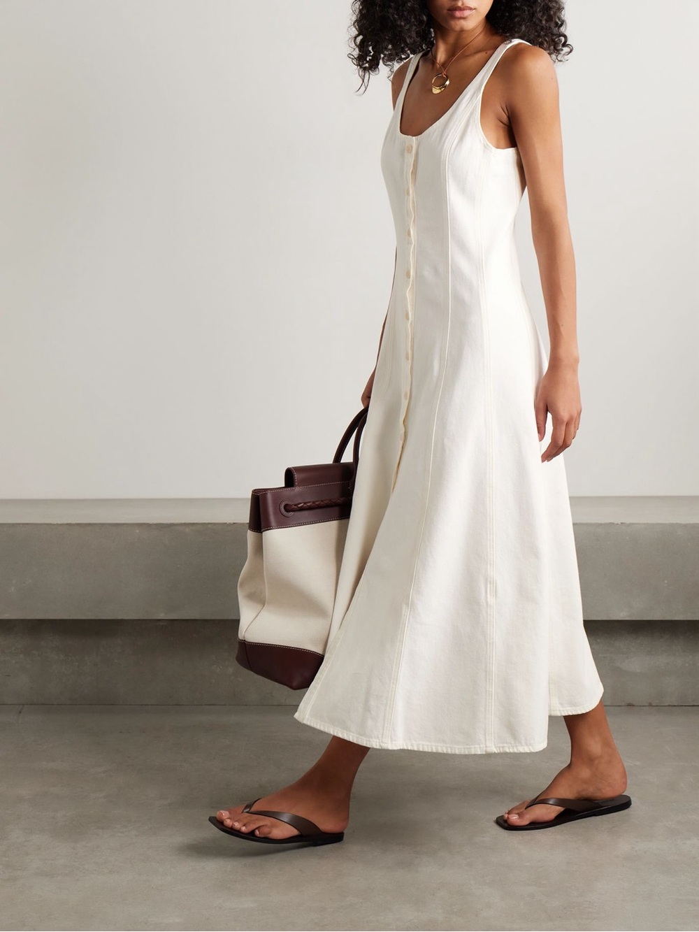 Citizens of Humanity Rosetta Paneled Denim Midi Dress